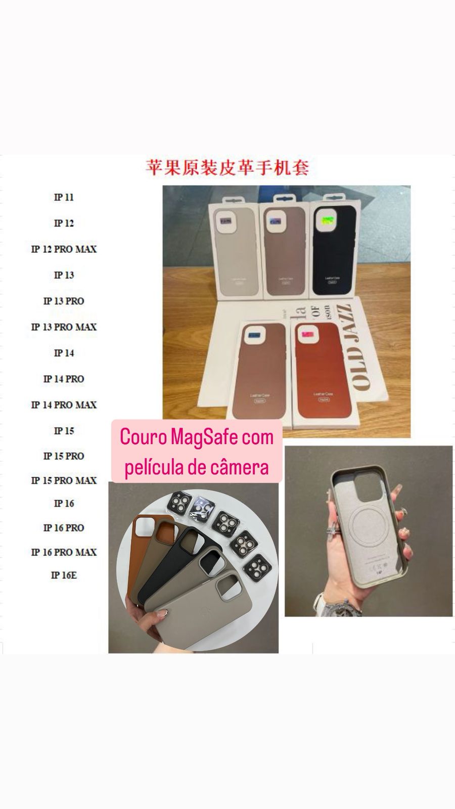 Case Cuero + protector câmara Premium IPhone