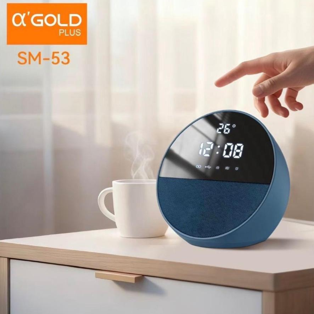 Parlante Bluetooth A’GOLD Plus con Reloj y Luz – SM-53