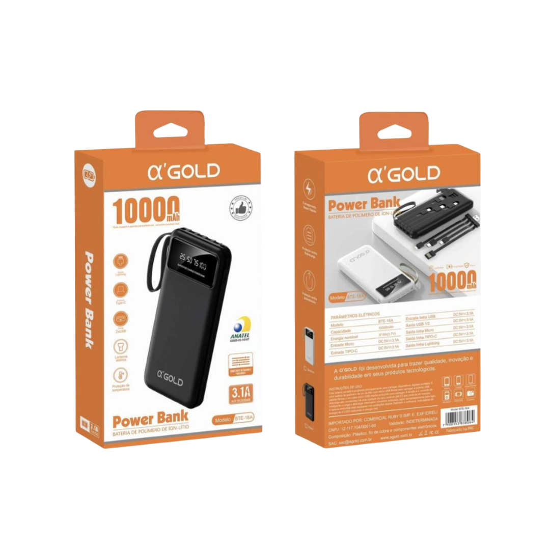 Power Bank A’GOLD 10000mAh 3.1A Dual USB