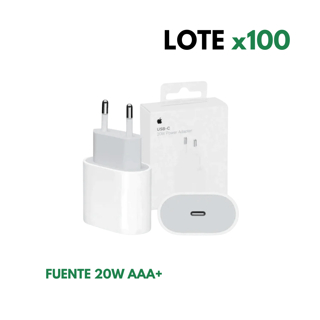LOTE x100 Fuentes 20w Tipo C AAA+