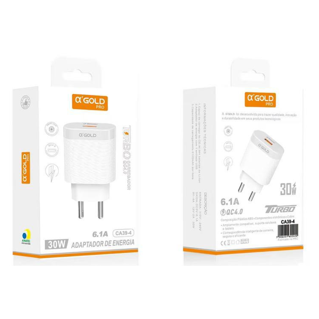 Cargador A’GOLD Pro 30W 6.1A Turbo USB-A + USB-C Dual