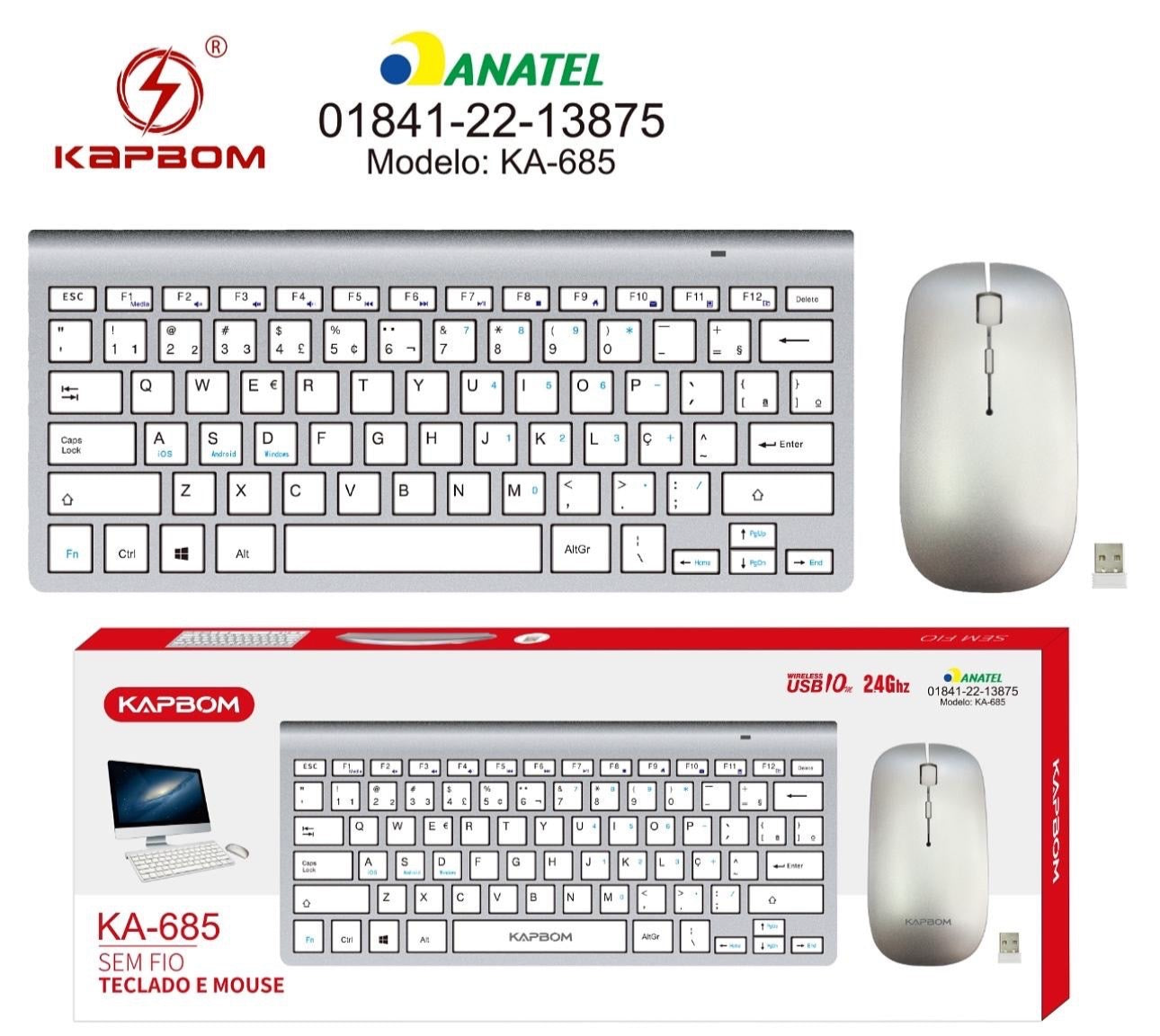Kit teclado + mouse minimalista