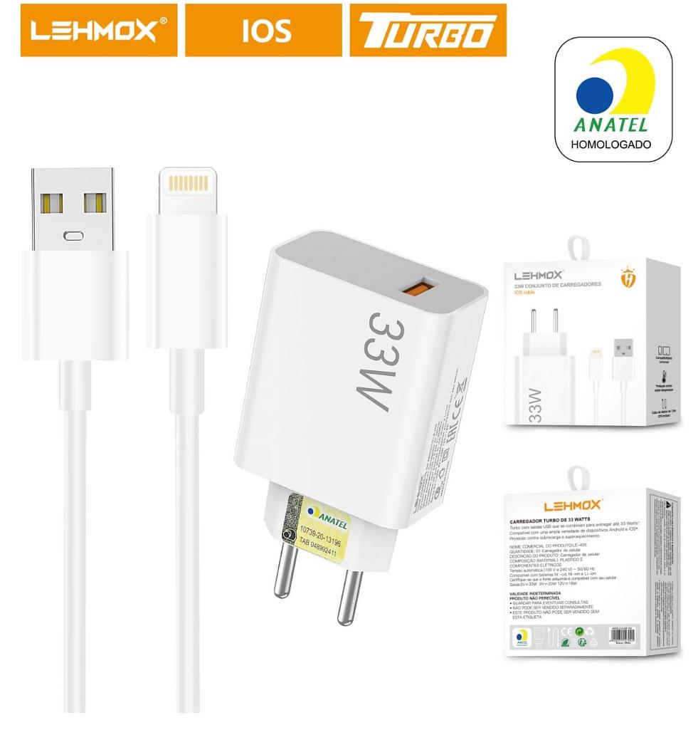 Cargador Turbo 33W USB-Lightning LE-405