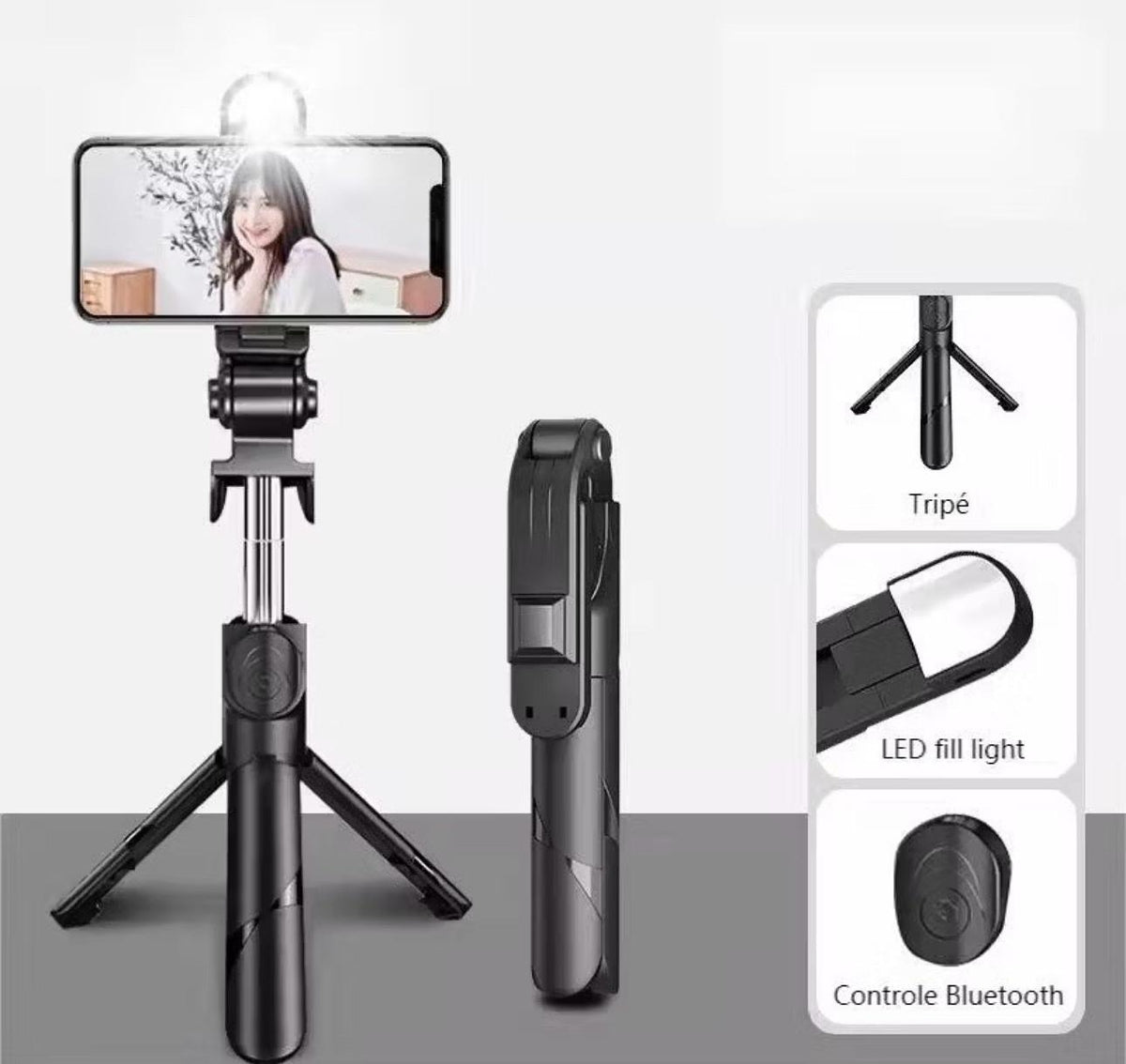 Trípode con Led a Control Bluetooth