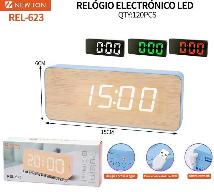 Reloj despertador de madera