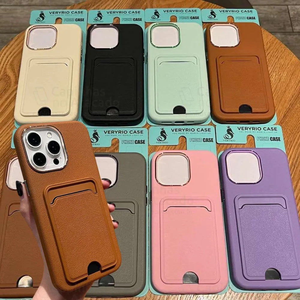 Funda de cuero con billetera