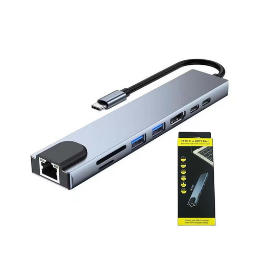 Adaptador Hub USB Tipo-C 8 en 1
