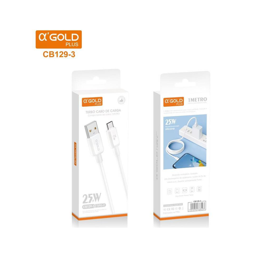 Cable A’GOLD USB-A a Lightning 1M 25W – CB129-3