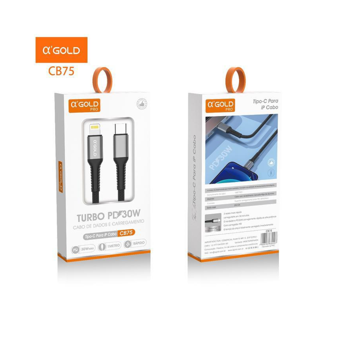 Cable A’GOLD Pro USB-C a Lightning PD 30W – CB75