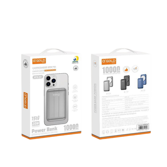 Power Bank A’GOLD Magnético 10000mAh 15W – BTE-20