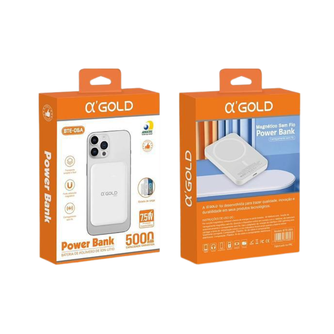 Power Bank A’GOLD MagSafe 5000mAh Compacto – BTE-06A