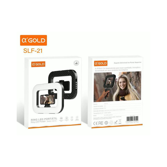 Aro de Luz LED A’GOLD Portátil para Celular – SLF-21