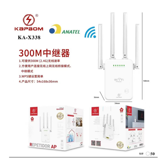 Repetidor Wireless - Mini Router 300mbs- Acess Point - Wifi ka-x338