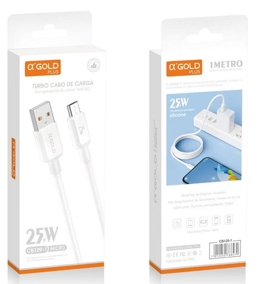 Cable de Carga 25W USB a Micro 1 Metro a’Gold CB129-1