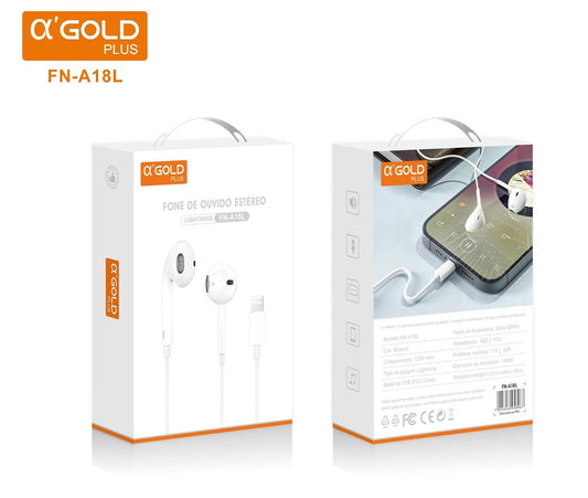Auriculares con Micrófono lightning a’Gold FN-A18L