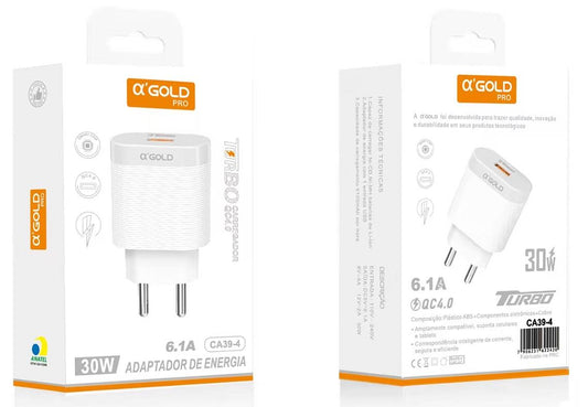 Ficha Turbo 30W 6.1A USB-C PD a’Gold CA39-4