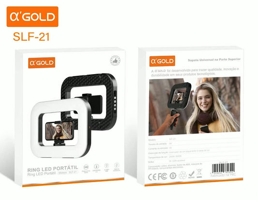Ring Light LED Portátil con Soporte para Celular a’Gold SLF-21