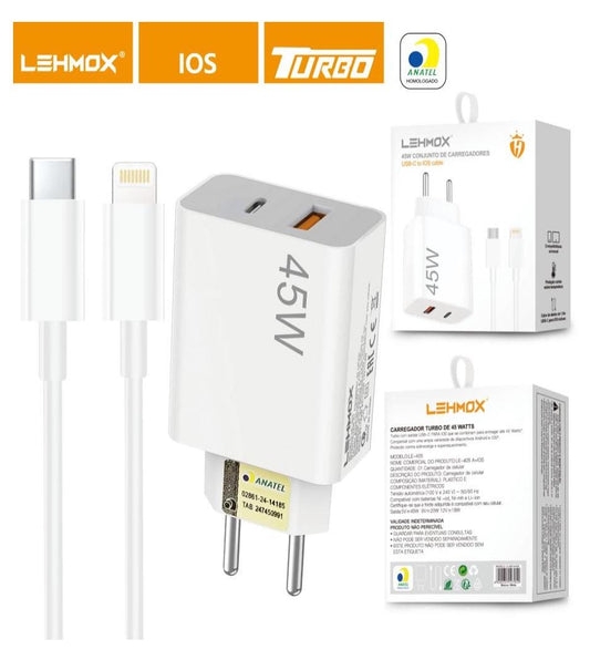 Cargador Turbo 45W USB-C/Lightning