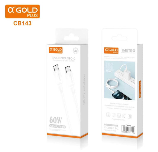 Cable Turbo 60W Tipo-C a Tipo-C Carga Rápida a’Gold CB143