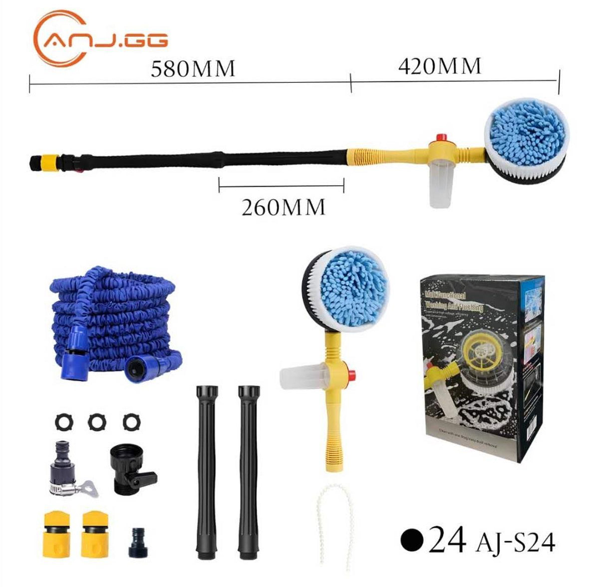 Cepillo mango ajustable + 5m manguera