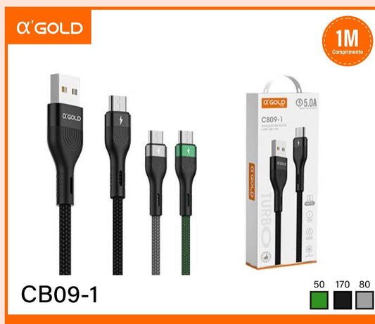 Cable Turbo 5.0A USB a Micro a’Gold CB09-1