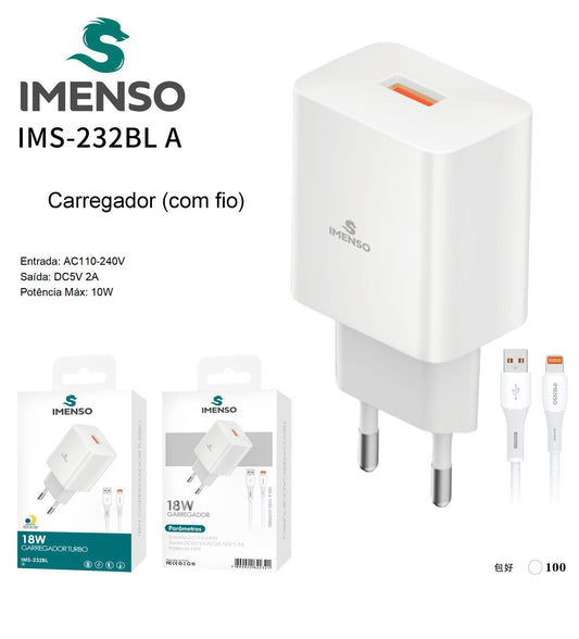CARGADOR 18W USB-Lightning IMS-232BL