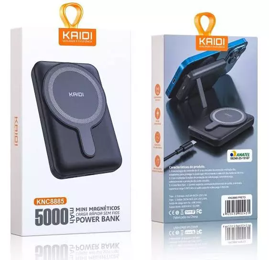 Mini Power Bank Carga Rápida Inalambrico 5000 Mah Knc-8885