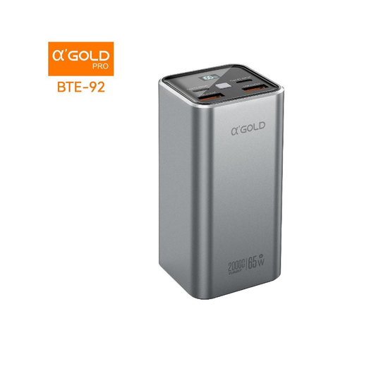 Power Bank 20000Mah PD Turbo 65W Doble USB-C Bidirecional