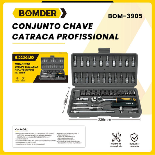 Kit Set de Herramientas Tubo 46 Piezas Color Negro