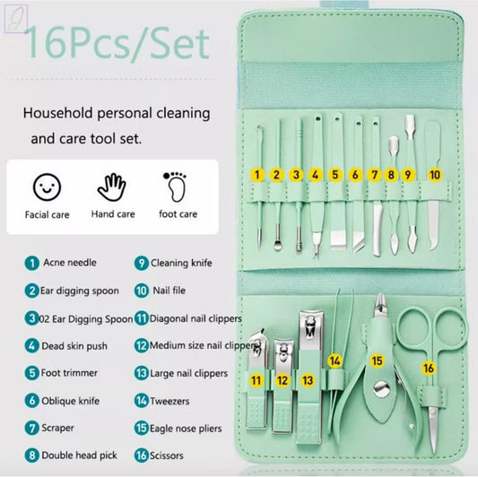 Kit 16 piezas corta uñas